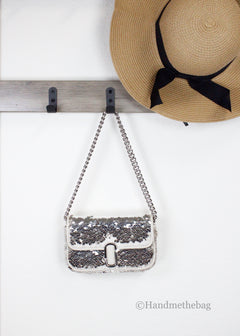 Mini J Marc Shoulder Cream Sequined Bag